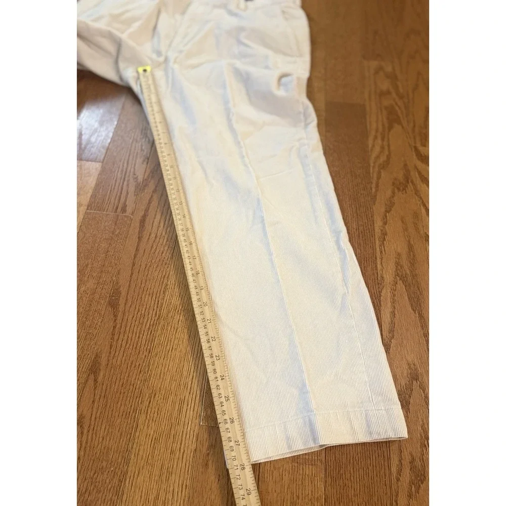 Brooks Brothers Clark Pants Mens 38x30 Cream Corduroy Casual Straight Fit